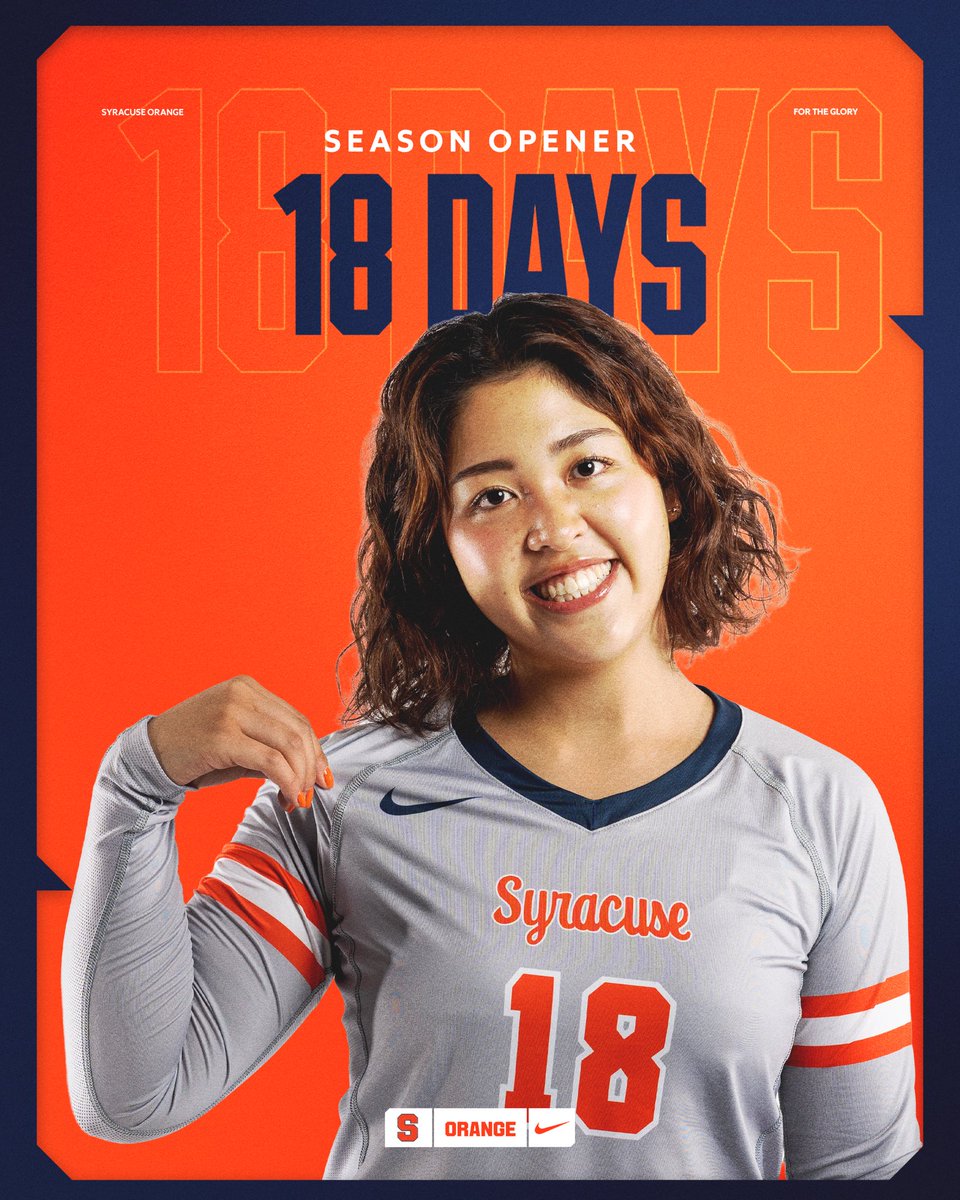 CuseVB's tweet photo. ‘Cuse Volleyball and Yuka take the court in 1️⃣8️⃣ days🍊
#OneOrange https://t.co/yWfHVs02yT
