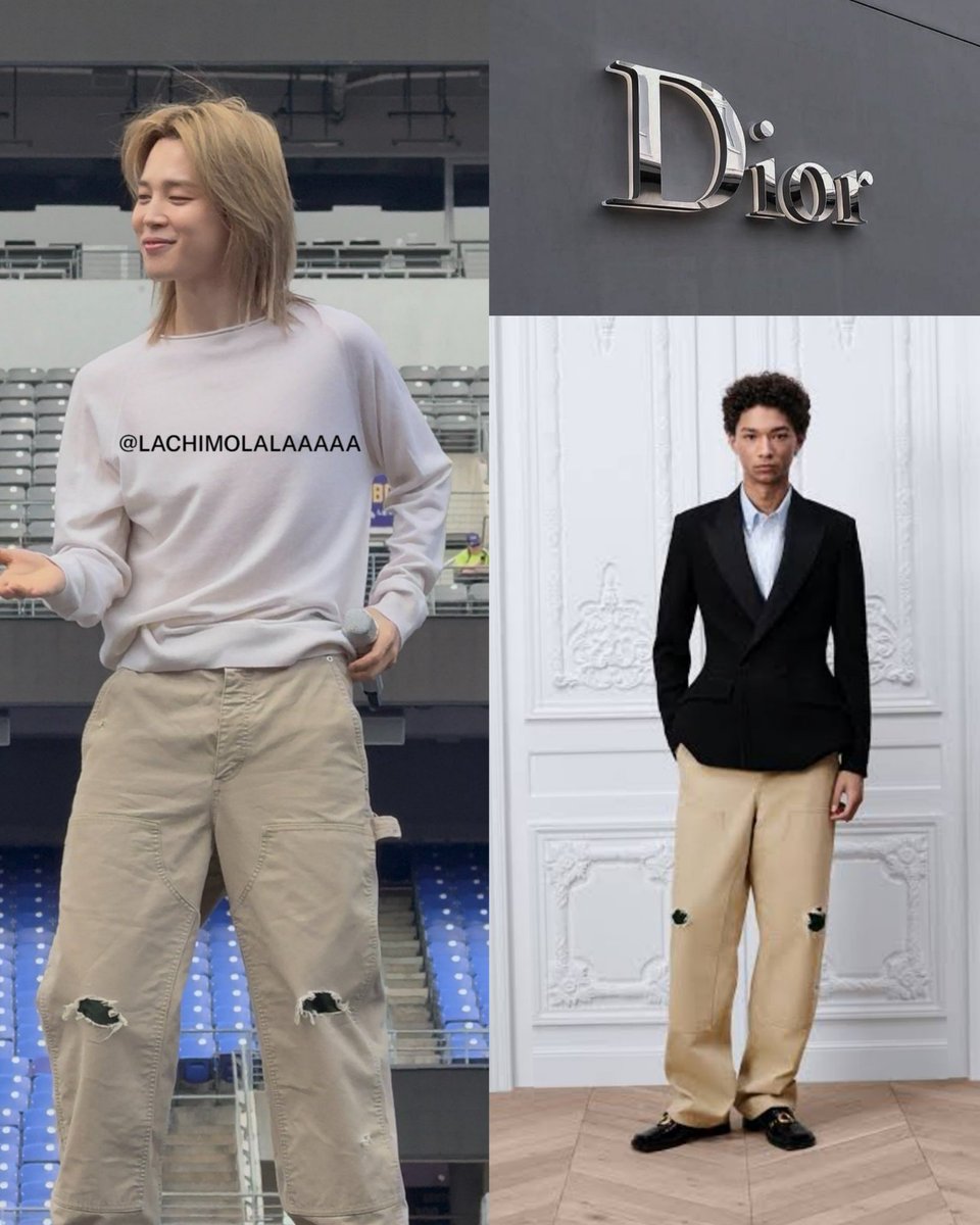 jimin_lil_devil's tweet photo. DIOR PRINCE PARK JIMIN!! 

Today, Jimin wore the Dior Homme Carpenter Jeans in Natural during soundcheck.!

Jimin is so loyal to his brand "Dior" 😭 https://t.co/VSUnAh10hF