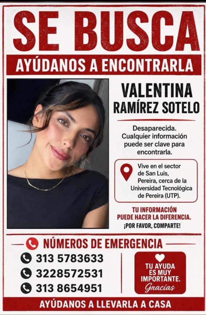 marantoniaserna's tweet photo. Personas Desaparecidas en Pereira, Dosquebradas. https://t.co/qu0y4cvBNI