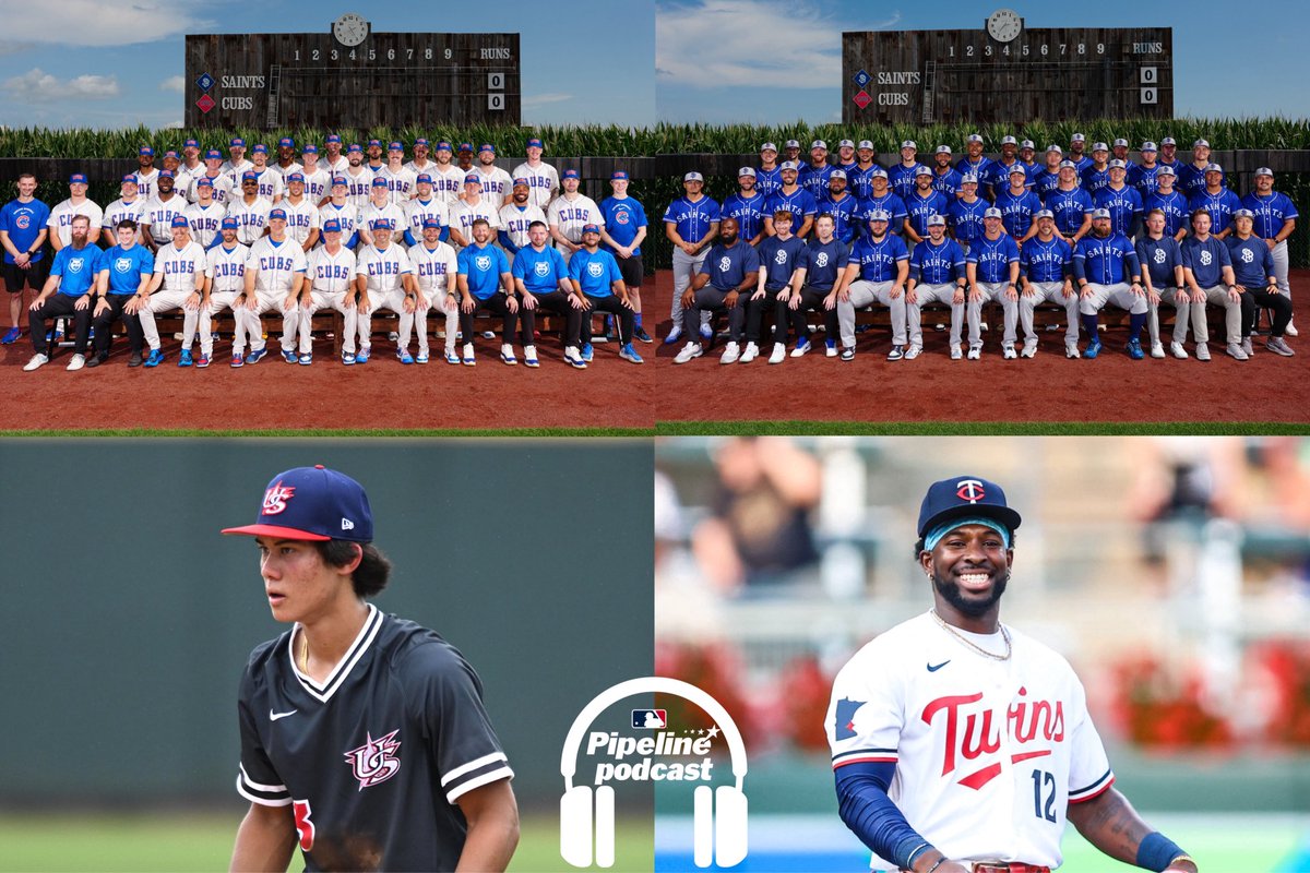 MLBPipeline's tweet photo. NEW PODCAST: https://t.co/83sEqXoaqa

🎧 Diving into MiLB at Field of Dreams
🎧 Talking Dylan Seward, top HS prospects ahead of All-American Game
🎧 Recent MLB debuts, including #MNTwins’ Kaelen Culpepper https://t.co/JhiyhatIYG