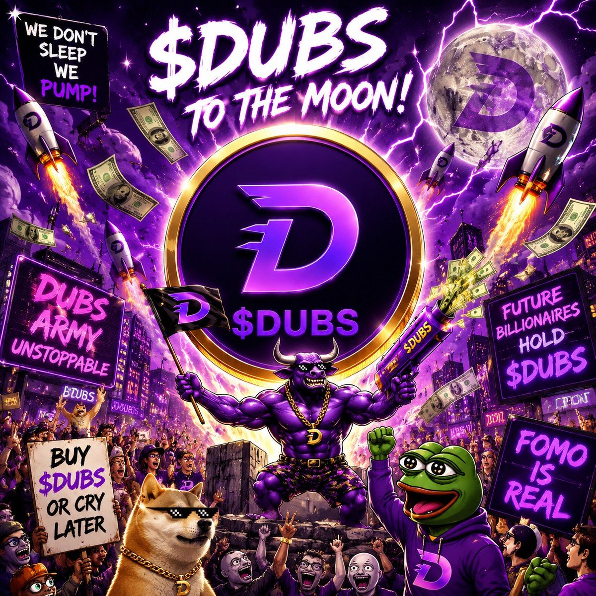 FreekyTony21775's tweet photo. @Dubs_Com01 isnโt here to playโitโs here to dominate! ๐๐ The army is awake, the rockets are fueled, and the moon is calling. ๐โก Join the movement, catch the wave, and letโs send @Dubs_Com01 beyond the charts. ๐๐ฅ WE DONโT SLEEP. WE PUMP! #DUBSMemeWeek #Crypto https://t.co/eO6VWVP4O9