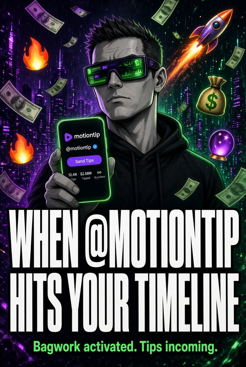 Gembelz87's tweet photo. Bagwork is officially live @motiontip
 is building the social graph
@tipmotion
 is the tip bot making it rain  Post in the communities → get scored → receive allocation → tip with a simple reply  This is TipFi done right.

#MOTION #TipFi #Bagwork $MOTION https://t.co/MQvXufYhFP