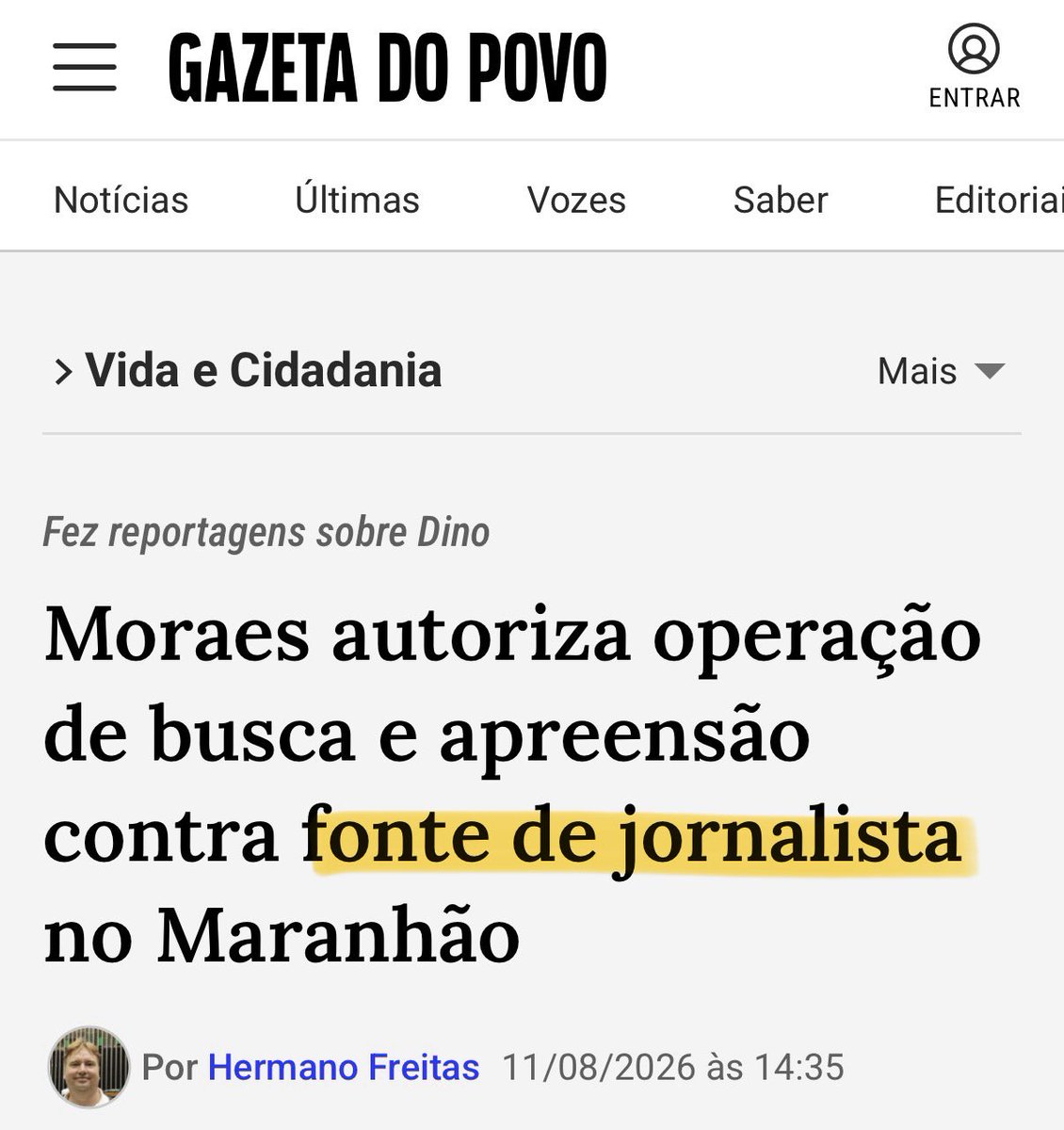 thigagliasso's tweet photo. É isso agora? Esqueceram a liberdade de imprensa e o sigilo de fonte para “salvar” a democracia de novo, no inquérito infinito das fake news? https://t.co/KXEPdlDB6B