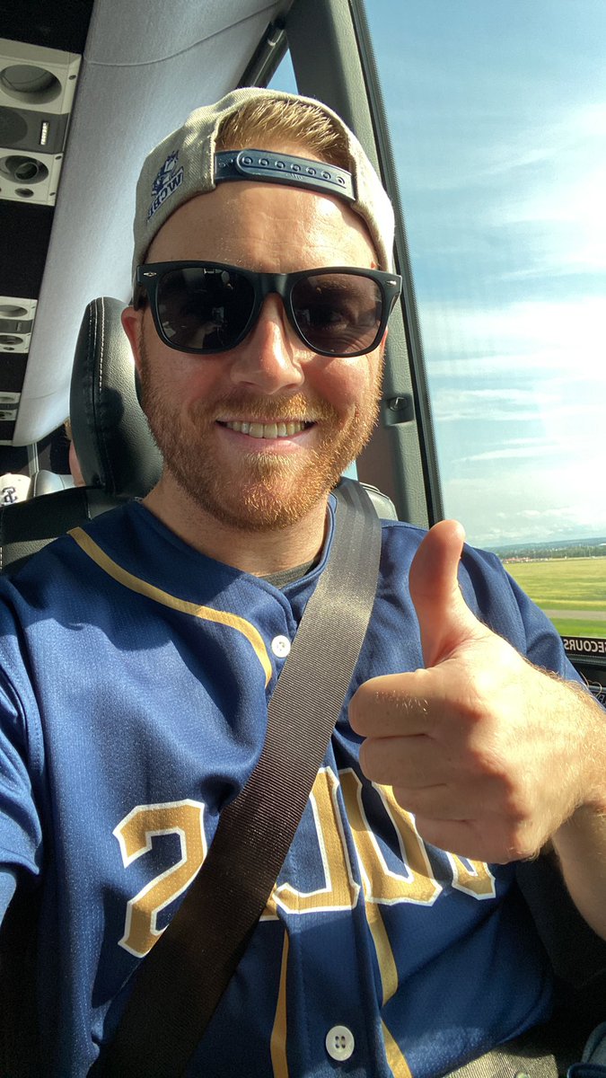 Kael_Clark97's tweet photo. On the bus down to #okotoks for game 1 in the #westfinal! A little weird not watching the game from a broadcast booth but excited to check out #seamanstadium for the first time! Going to be a great series! @SylvanLakegulls @Okotoks_Dawgs #wcbl #postseason #rivalrycontinues https://t.co/ErxfcZINxD