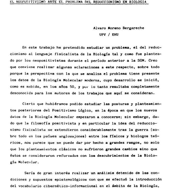 MalaveAManuel's tweet photo. Bergareche, Á. J. M. (1986). El neopositivismo ante el problema del reduccionismo en biología. In Actas del III Congreso de la Sociedad Española de Historia de las Ciencias: San Sebastián. 1 al 6 de octubre de 1984 (pp. 355-366). Editorial Guipuzcoana. https://t.co/PGpeaFgNaR