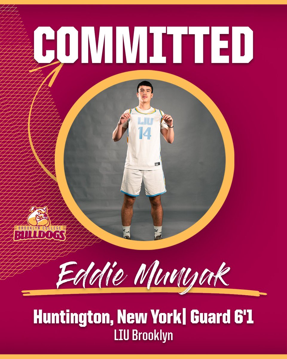 brooklynmbb's tweet photo. COMMITTED 🐾🏀
We are excited to welcome Eddie Munyak to the family! A 6’1” guard from Huntington, New York (LIU Brooklyn), Eddie brings D1 experience, is a City Champion, and has established himself as one of the best shooters in the area. 

#d3hoops #cunyac https://t.co/zcR4OJSjYn