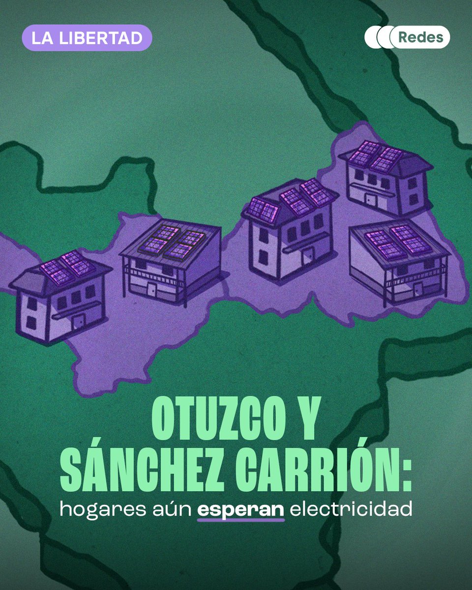 redesarrollope's tweet photo. Cuando cae la noche, miles de familias rurales en La Libertad todavía viven sin electricidad. Y no se trata solo de encender un foco: sin este servicio también se vuelve más difícil estudiar, conectarse, emprender o mejorar la producción. Hoy, el 10.8% de los hogares rurales de la región aún no cuenta con este servicio (INEI, 2025).

La brecha se concentra especialmente en algunas provincias. Sánchez Carrión registra 6 016 viviendas sin electricidad, seguida de Trujillo, con 2 774, y Otuzco, con 2 456 (INEI, 2025; MINEM, 2025).

La buena noticia es que ha habido avances. Los hogares rurales sin electricidad pasaron de más de 27 mil en 2017 a poco más de 14 mil en 2025. Y aunque la brecha persiste, existen alternativas como energía eólica, biogas que pueden contribuir a ampliar el acceso a fuentes de energía en las zonas rurales y mejorar las condiciones de vida de las familias (INEI, 2025).

Tener electricidad puede brindar muchas oportunidades a una comunidad. Permite estudiar durante más horas, acceder a internet y usar equipos que ayudan a pequeños productores y negocios a trabajar mejor y generar mayores ingresos (CIUP, 2017; Banco Mundial, 2019).

Hoy existen 12 proyectos eléctricos en marcha por más de S/243 millones, entre ellos la ampliación de la línea de transmisión Trujillo Norte–Trujillo Noroeste. No obstante, llevar el servicio a las zonas más alejadas sigue siendo difícil. La geografía encarece las obras y parte de la infraestructura existente ya opera al límite de su capacidad (MEF, 2025; GORE, 2024).

Por eso, cerrar esta brecha requiere acelerar los proyectos, fortalecer las redes eléctricas y ampliar soluciones como los paneles solares y otros sistemas para comunidades alejadas.  Porque llevar electricidad no es solo conectar una vivienda: también es acercar educación, empleo y nuevas oportunidades.

¿Qué crees que falta para que más hogares rurales de La Libertad tengan electricidad?