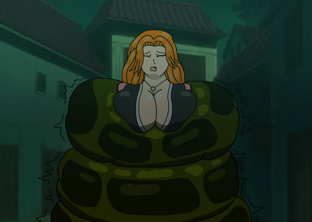 FemFataleLover's tweet photo. - Patrol Ambush
_____

While out on patrol due to missing spirits, Rangiku was tasked to find the cause of it and is quickly attacked by a powerful Anaconda as it squeezed the life out of the busy Shinigami.

Rangiku belongs to Bleach https://t.co/0xB4RoDvSz