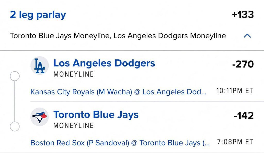 Austi55727Neal's tweet photo. 2-LEG MLB PARLAY โพ๏ธ๐ฅ
letโs cash this one out ๐ฐ๐
@Playbook
#MLB #Parlay #LetsCash https://t.co/xpcYsReMly