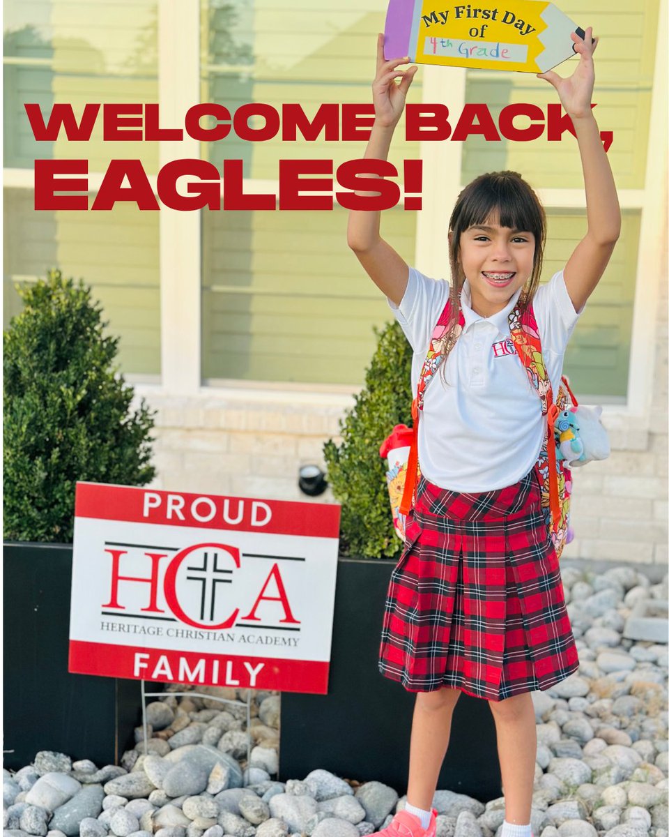 HCA_Rockwall's tweet photo. WE ARE BACK!!! It was a wonderful first day back at school. We are so thrilled for this 26-27 school year. 🦅

#HCALeads #RockwallTX https://t.co/G12lyPbVh5