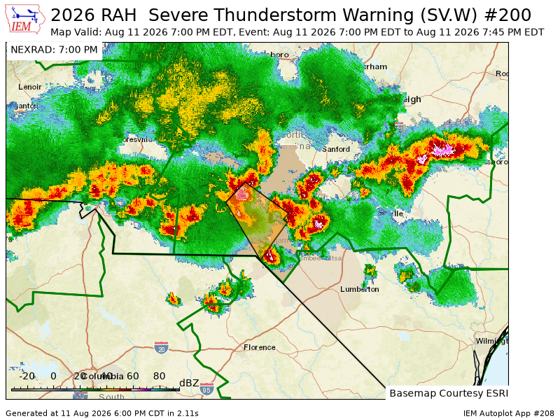djwake1990's tweet photo. RAH issues Severe Thunderstorm Warning [wind: 60 MPH (RADAR INDICATED), hail: 1.00 IN (RADAR INDICATED)] for Montgomery, Moore, Richmond, Scotland [NC] till 7:45 PM EDT https://t.co/6jYxqdYwNt https://t.co/YQLqVBdnh7