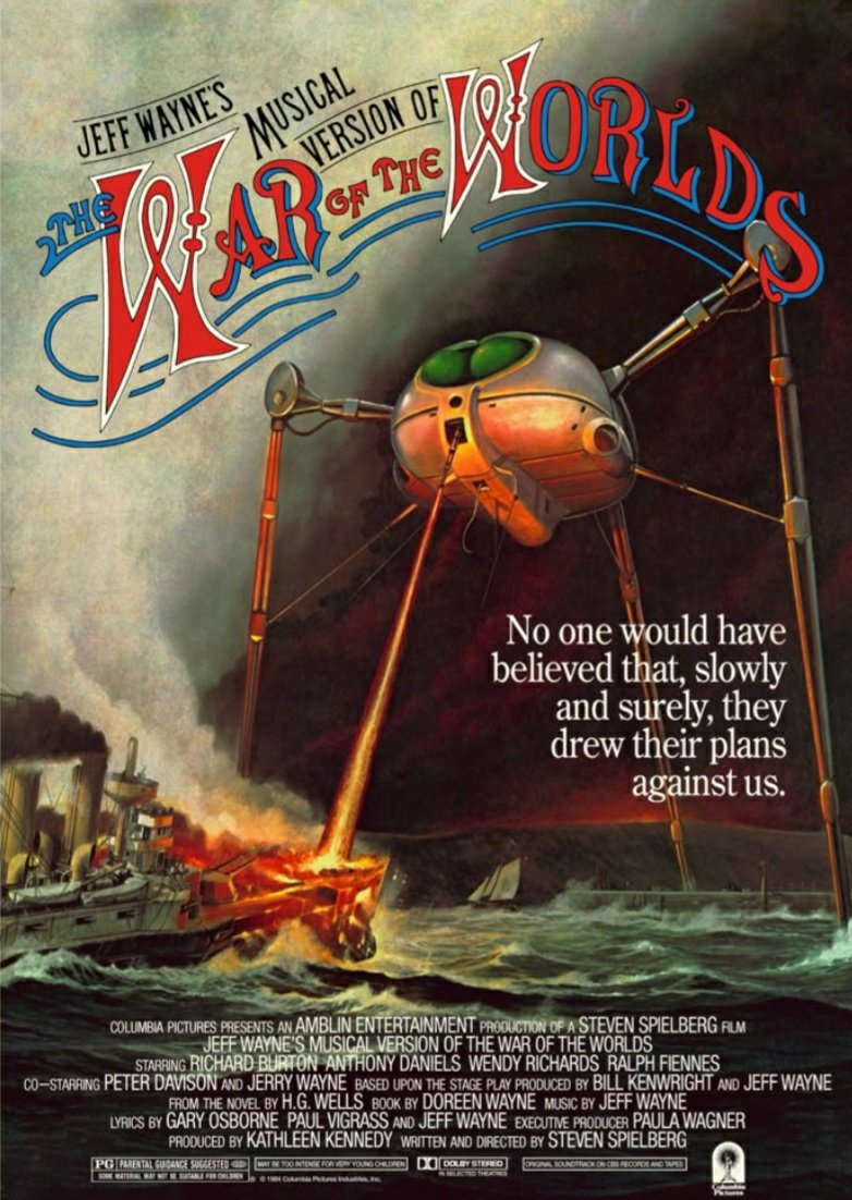 phdev85's tweet photo. THE MARTIANS ARE COMING....! 

At midnight on the 12th of August a huge mass of luminous gas erupted from Mars and sped toward Earth. 

I'm watching  and listening to Jeff Wayne's Musical Version Of The War Of The Worlds.

#TheWarOfTheWorlds #JeffWayne #ProgRock. https://t.co/svlo0W8WcR