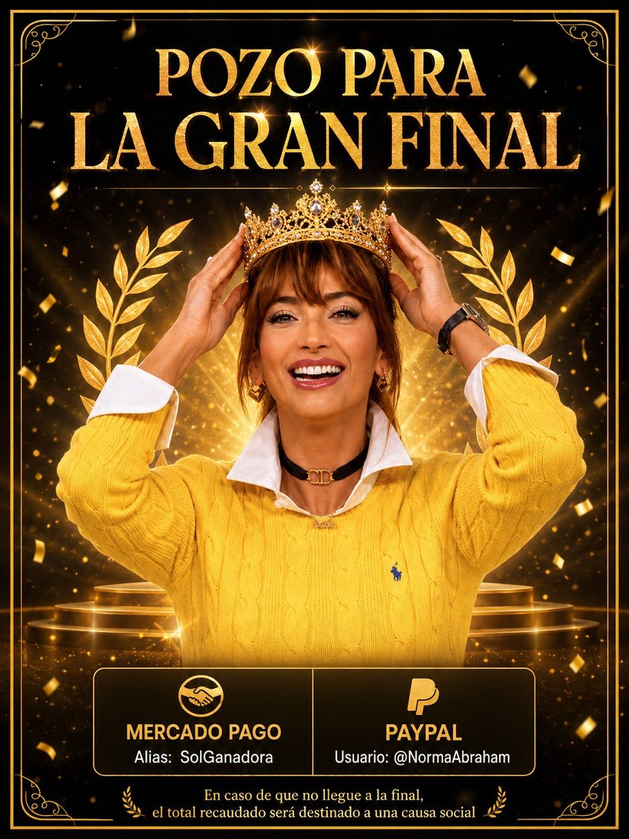 UnificacionSol_'s tweet photo. 🔥 HABILITAMOS POZO🔥
¡Abrimos la colecta para la gran final!
Todo lo recaudado sera utlizado 100% para ese objetivo. En caso de no llegar a esa instancia, el dinero será donado a una causa social (con comprobantes).
Alias:
👉 MP: SolGanadora
¡Sumate y aportá tu granito de arena! https://t.co/qFfPkLU9tX