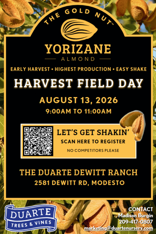 roigborrell's tweet photo. @Borrell_USA will be at Duarte Nursery’s Yorizane Almond Harvest Field Day on August 13 in Modesto, featuring live harvest demonstrations and a closer look at this promising variety. #Almonds #Yorizane #CaliforniaAg https://t.co/F5HiJJK0rk