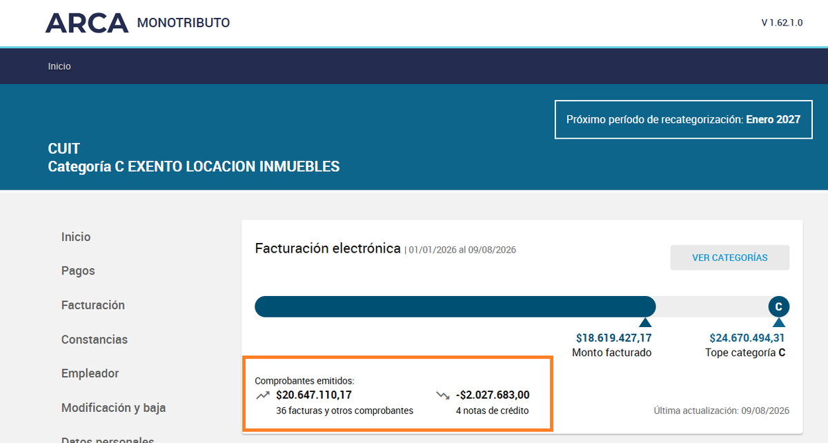 Contadoresenred's tweet photo. 🚩 MONOTRIBUTO

📝 El monitor de facturación ahora tiene un contador de comprobantes emitidos.

🔎 Discrimina facturas de notas de créditos. https://t.co/2KNDsjbMEE
