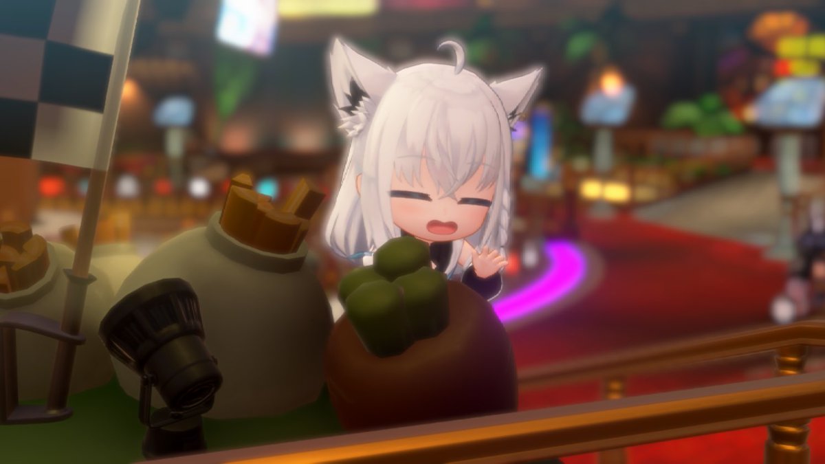 KDY_kota's tweet photo. フブさん、何してるの？
カジノのぺこらのレース横にあるニンジンを泣きながらかじってるように見えるけど、やけ食い？

ホロドリってよく見かけるキャラの動き以外に、キャラ限定のレアな動きがあるよねぇ。

コレは全キャラ共通なのかなぁ？フブさん専用かなぁ？

#ホロドリ #ホロライブ #フブさん https://t.co/HcDgEEZEye