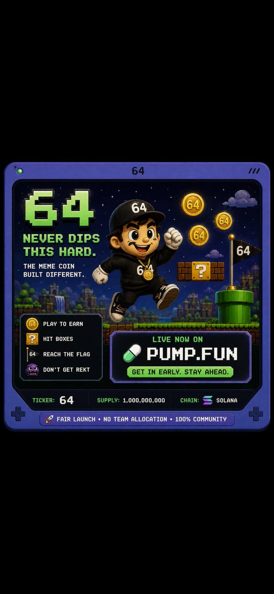 OnChainGamolr's tweet photo. 🕹️👾 New coin coming… 64 narrative https://t.co/7ovrt4h2Fn