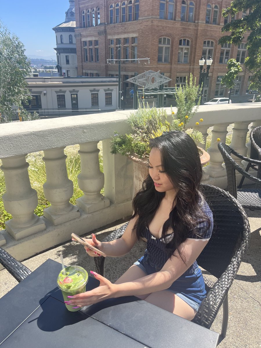 GingTweets's tweet photo. Just a girl wearing her @pinkfridaynails and drinking matcha 🍵💞 https://t.co/iCPbJqy0fc
