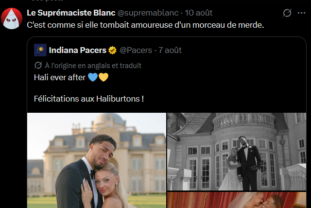 S_Kbreizh's tweet photo. Rarement vu un compte aussi immonde, et j'en ai vu beaucoup.
TOUS ses tweets tombent sous le coup de la loi, mais apparemment malgré les signalements, X n'y trouve rien à redire. https://t.co/SetRdcGVP0