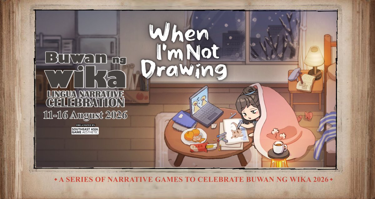 hiddenmoon2026's tweet photo. When I'm Not Drawing is part of #BuwanNgWikaFestival2026!

https://t.co/8PdkPisuay

Thank you @SEAGamethetic for the opportunity
Check out the event on Steam 11-16 August 2026
#indiegame #solodev #cozygames #whenimnotdrawing https://t.co/63jTWxCua4