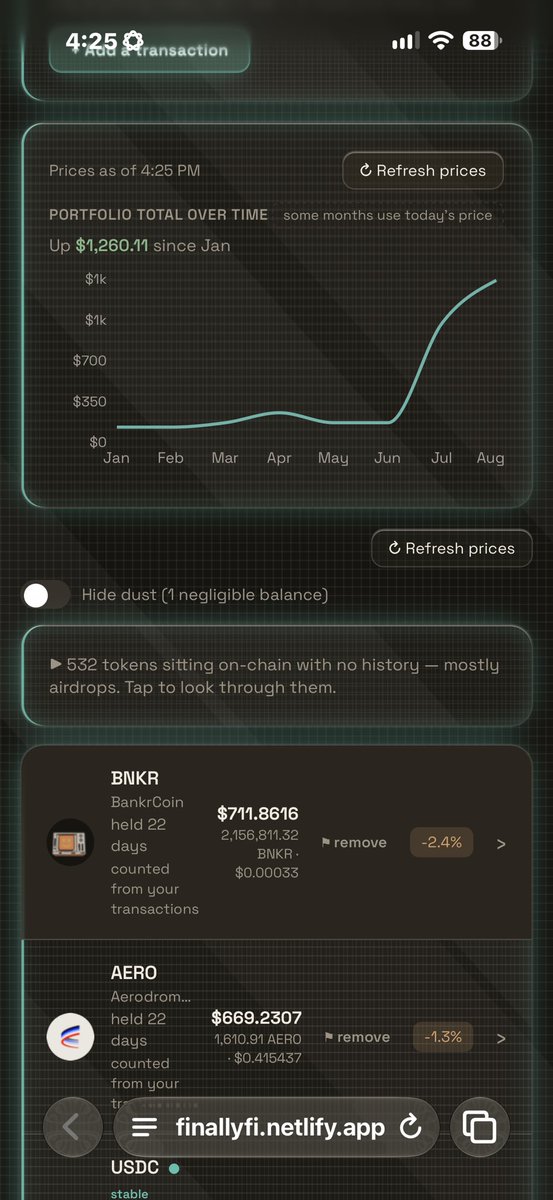 Finallyfiapp's tweet photo. Few updates got the ticker symbols added #Finally working on the NFT/Collectables now will post updates soon! https://t.co/MrSt3ZDZLi