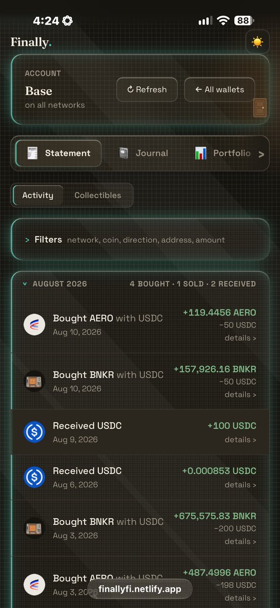 Finallyfiapp's tweet photo. Few updates got the ticker symbols added #Finally working on the NFT/Collectables now will post updates soon! https://t.co/MrSt3ZDZLi