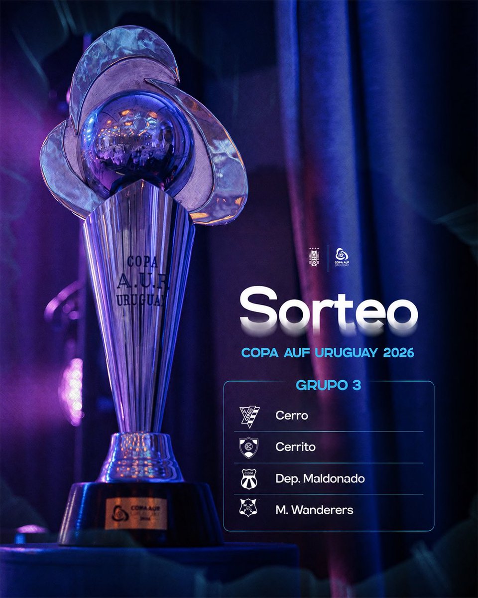 CACerro_oficial's tweet photo. COPA AUF URUGUAY 2026

Tenemos grupo definido.

CRUCES

Fecha 1: L vs Cerrito
Fecha 2: V vs Montevideo Wanderers
Fecha 3: L vs Deportivo Maldonado

#SomosElBarrio | #IdentidadCerro https://t.co/9qRrmKP0bg