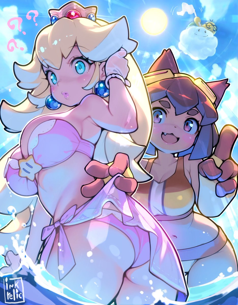 ink_relic's tweet photo. Kit to the Rescue: Saving Mario's World! Part 2  Putting Peach in a swimsuit! ☀️🌊
#gameoverse #PrincessPeach https://t.co/6yfSMuJP2F