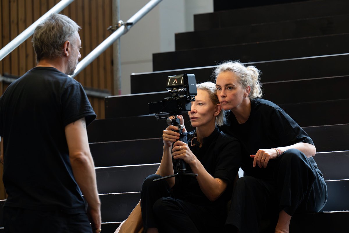 bbblanchett's tweet photo. cate blanchett and nina hoss in rehearsals for electra persona NO ONE TALK TO ME!!! https://t.co/CAQ47ZAeWd