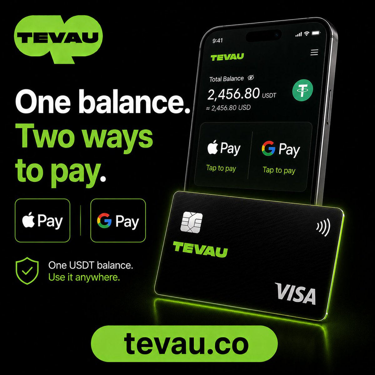 TevauCo's tweet photo. Whether you're checking out online or tapping in-store, your Tevau balance works the same way — instant, simple, crypto-powered. 💳 https://t.co/VGwSKRsoOL #Tevau #CryptoPayments https://t.co/U0AuaezEdY