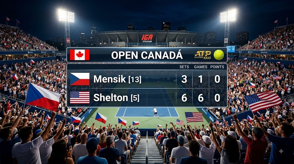 JuanPTeixeiraCM's tweet photo. Masters 1000 de Montreal 🎾🇨🇦 | Cuartos de Final 

Final del partido en el Court Central 

Mensik [1️⃣3️⃣] 🇨🇿 3️⃣ | 1️⃣
Shelton [5️⃣] 🇺🇸 6️⃣ | 6️⃣

#ATP #Masters1000 #NationalBankOpen #Montreal #Canada #Mensik #Shelton #RepublicaCheca #Chequia #EstadosUnidos #EEUU #USA https://t.co/Um8QJE6E1d