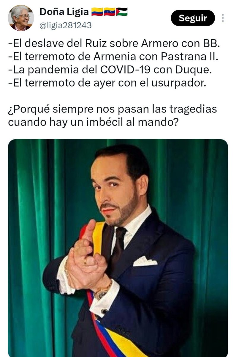 dpaolapinzon's tweet photo. @BluRadioCo Cada salida de este pecueco, es peor.
Eso pasa cuando a la hora de votar se dejan llevar por el odio, el ego, el fanatismo, la soberbia y la idolatría. Que caro esta saliendo q en vez de escoger un líder, q supiera de Gobernabilidad; escogieran un concursante de reality. https://t.co/H1yGVkoqaA