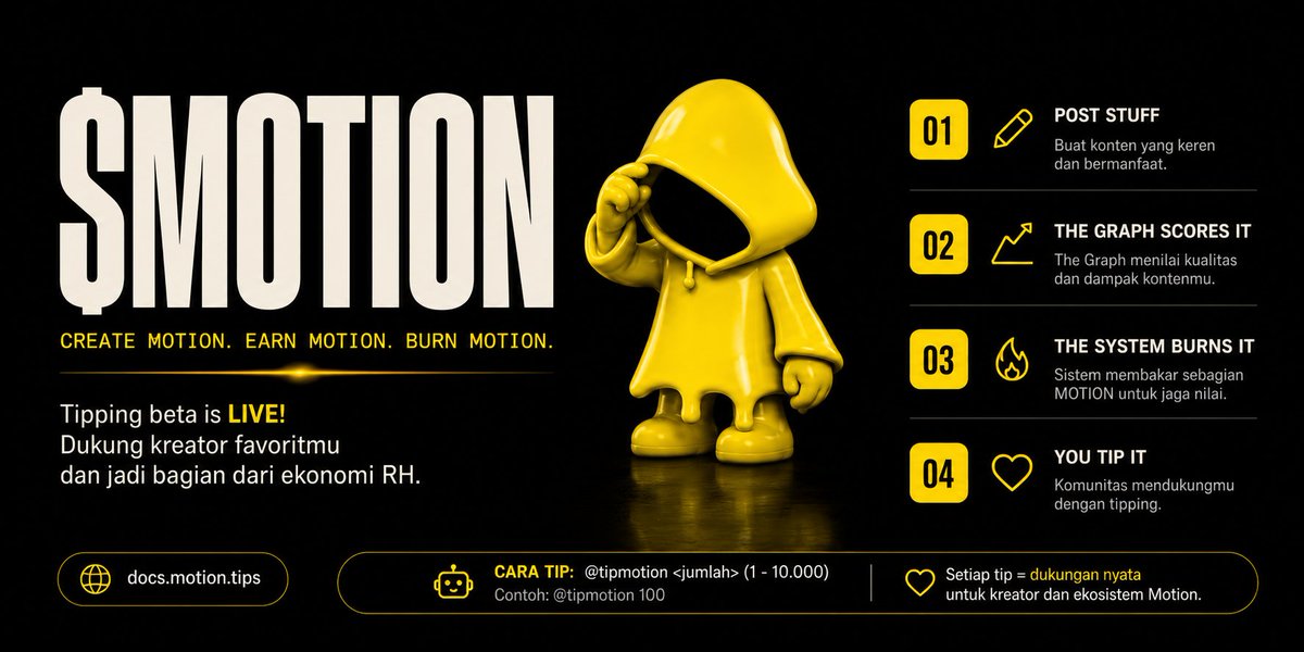NFadilah30's tweet photo. The interesting part of Motion isn’t just tipping. It’s the incentive loop behind it: create valuable content, get recognized, and let the community decide where value flows.
@tipmotion 100 🟡
$MOTION #Motion https://t.co/JTTTGFku1g