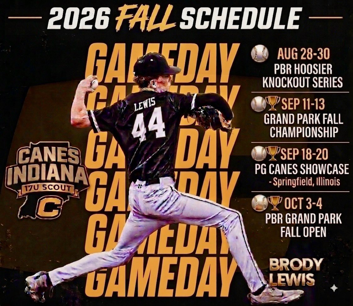 BrodyLewis44's tweet photo. Excited for this 2026 Fall Schedule! 🔥 https://t.co/nFuoSiDGZ2