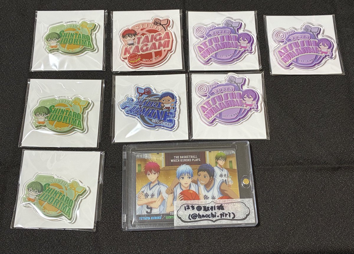 hacchi_tiri's tweet photo. 【交換譲渡】黒子のバスケ　黒バス　文房具カフェ　すたさっさ。　アクリルマグネット

【譲】
緑間　火神　紫原　青峰
【求】
定価+郵送の場合は送料  or赤司　決まり次第黒子

初期擦れが気になる方はお教え下さい。
池袋などお手渡しor郵送
どうぞよろしくお願いいたします https://t.co/6e7063lFYO