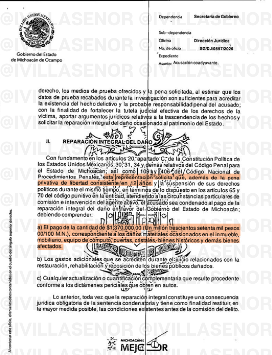 ivillasenor's tweet photo. 🚨 | RAMÍREZ BEDOLLA ACUSA DE CRIMEN ORGANIZADO A QUIENES PROTESTARON POR EL ASESINATO DE CARLOS MANZO

El gobierno de Michoacán, encabezado por @ARBedolla, calificó como parte de una "empresa criminal" a quienes se manifestaron el 3 de noviembre de 2025 tras el asesinato del presidente municipal de Uruapan, Carlos Manzo.

Pero el tema no termina ahí, ya que el propio gobierno ha determinado que UNA SOLA PERSONA debe pagar por los daños ocasionados durante la protesta y enfrentar hasta 12 años de prisión.

Se trata del joven Raúl Meza, quien, aunque obtuvo el cambio de medida cautelar para llevar su proceso en libertad, sigue siendo acusado de un delito totalmente desproporcionado: SABOTAJE.

Es decir, lo acusan de trastornar la operatividad del estado y, además, pretenden que ÉL SOLO pague más de 1.3 millones de pesos, sin importar si fue quien ocasionó los desperfectos.

Hay que recordar que Meza recuperó su libertad únicamente después de la presión mediática y en redes sociales. Todo esto luego de que se demostrara con videos, que yo mismo publiqué, que el joven FUE TORTURADO durante su detención.

La defensa de Raúl también hizo un llamado al Poder Judicial de la Federación para actuar con independencia e imparcialidad ante lo que considera un claro exceso del poder punitivo del estado con fines de represión.

La audiencia se llevará a cabo el próximo 3 de septiembre de 2026 y es importante dar seguimiento puntual al caso, pues podría marcar un oscuro precedente en la historia de este país.
