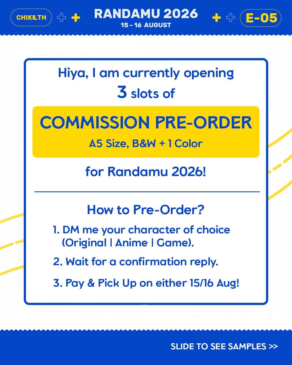 chikiLTh's tweet photo. For the 1st time, am opening pre-order of commission for Randamu 2026.
If anyone interested, drop by a DM (⁠｡⁠•̀⁠ᴗ⁠-⁠)⁠✧ https://t.co/PZqTC5D8Ol