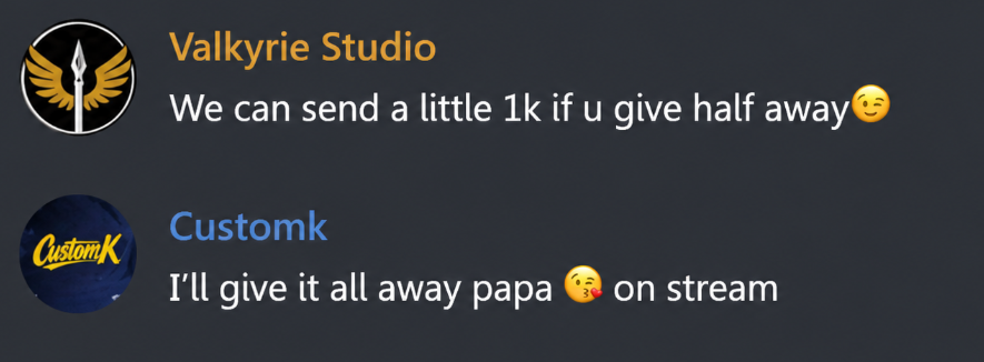 Customkslots's tweet photo. DEAL! @ValkyrieXStudio 🤝

TOMORROW ON STREAM WE WILL BE GIVING AWAY $1,000 IN BONUS BUYS TO CHAT!

Tune in @ 9PM EST!
🔗https://t.co/xx7KVizUYF

LIKE + RT + COMMENT your @Stake Username under this tweet for a chance to win a TIP! 🍀 https://t.co/zLP8bX1FKH