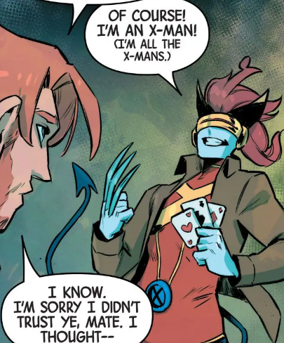 MorphingExile's tweet photo. "Unfortunately, I have been asked to behave in a manner 'befitting an X-Man'.

But nobody specified 𝘸𝘩𝘪𝘤𝘩 X-Man." https://t.co/0UUBD7NVZm