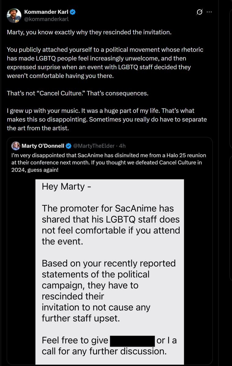 not__vee's tweet photo. None of this had anything to do with video games.

See, this is why right wingers just dont care when leftists get fucked by trump and why they ellect more and more far right representatives.

You then start crying omg look how the palestinians, look at the immigrants, look at how minorities are treated, and you guys voted for this?!?!

Yes.

And this is over entertainment?

Yes.

Woooow you're unhinged.

Yes.

Because your side makes the entire world feel unwelcomed  from every spaces we've built.
Since you claim EVERYTHING is political.

Even some of the most important contributors are "not good enough now" to be at the events that should be made to honour them.

And so the solution is simple. if everything is political, including entertainment, then find the politician your side geniuenly hates, the one you are most afraid. And support that guy no matter what.
Then when you start crying about it. That becomes our NEW entertainment.