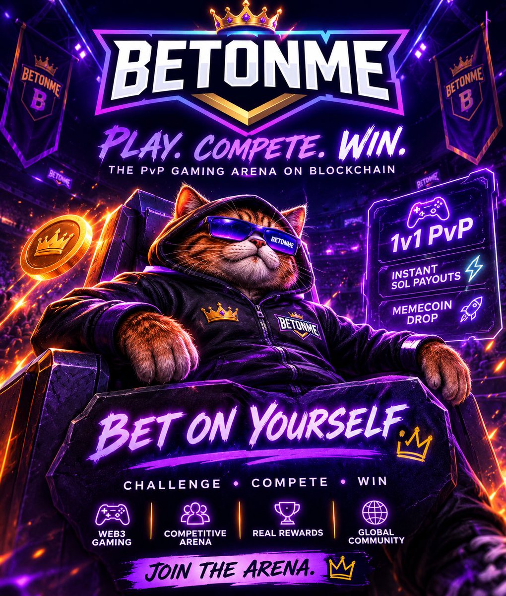 bigprime20's tweet photo. 🎮 THE ARENA IS OPEN.

BETONME brings PvP gaming on-chain. Challenge. Compete. Prove your skill.

⚔️ Skill over hype.
🏆 Competition over sidelines.
🔥 Community over everything.

Bet on yourself.

@Betonme #Betonme

TG: https://t.co/mBzWFZfoDA
Web: https://t.co/18I0osXx8F https://t.co/x3J4KdCCQn