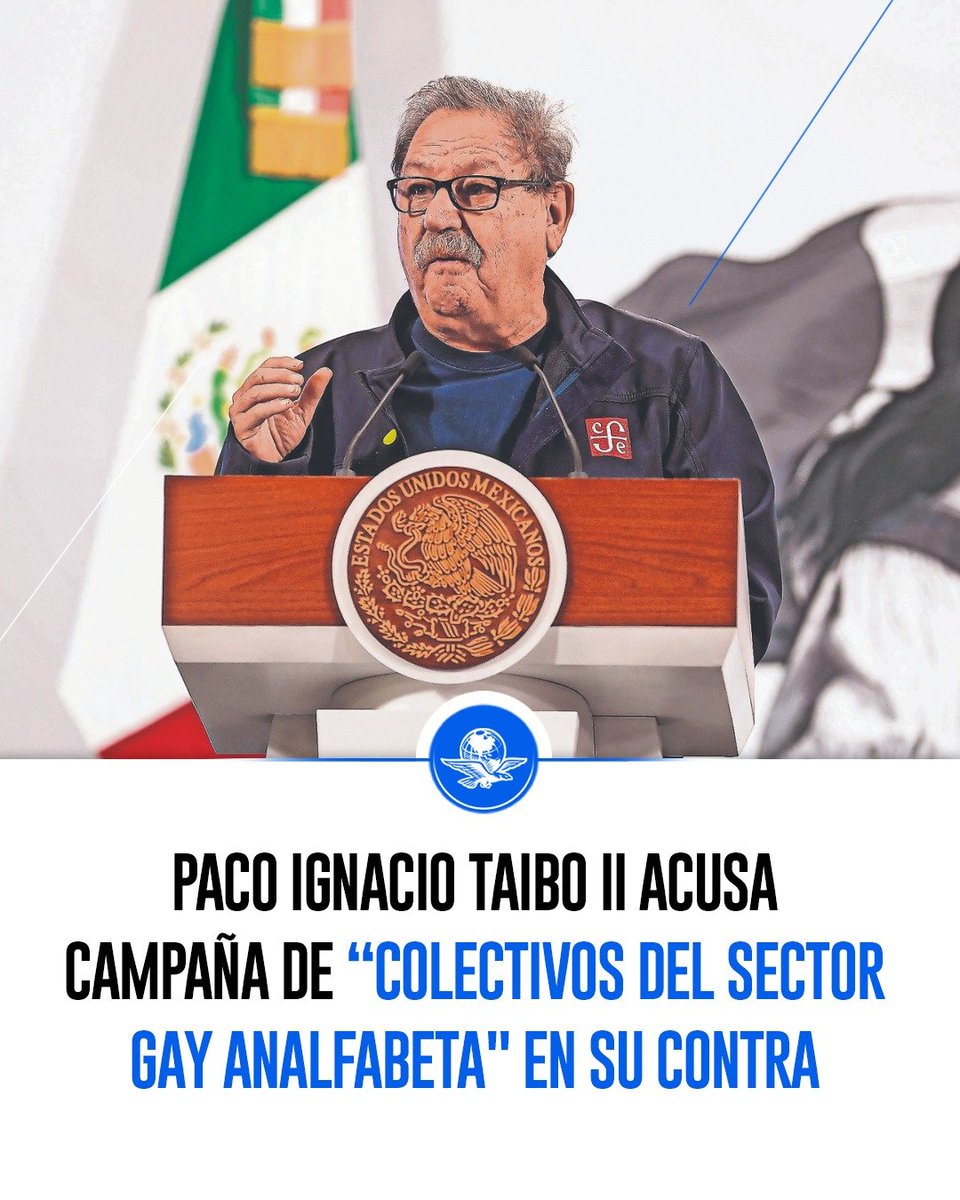 El_Universal_Mx's tweet photo. 📚 Los dichos de Paco Ignacio Taibo II, director general del Fondo de Cultura Económica(FCE), derivan de la denuncia de Víctor Santana, subgerente de la Revista Tierra Adentro.

🔴 Santana acusó a una funcionaria del FCE de realizar comentarios homofóbicos y discriminatorios en un chat de trabajo, y a Taibo II por omisión y revictimización en el caso.

https://t.co/O2kvFohWYv