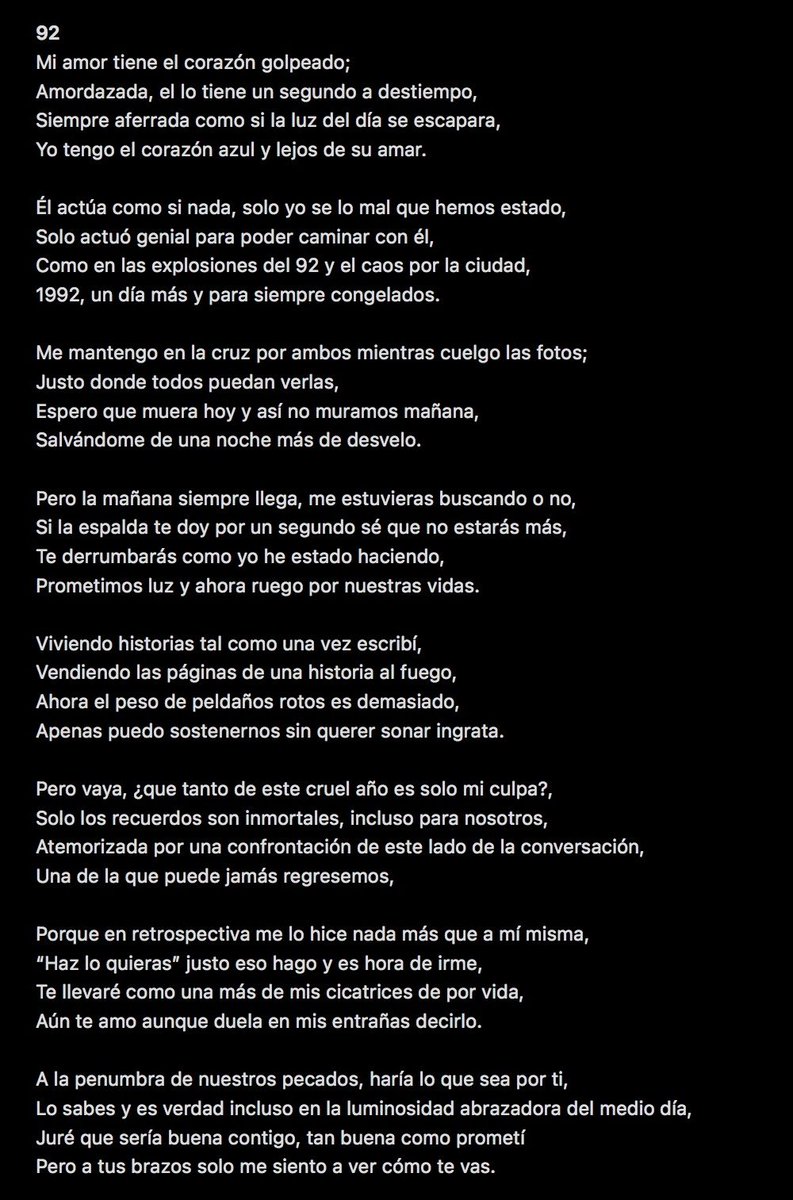 Tay_deadrose's tweet photo. 92
Hola amiguitos, un nuevo poema que escribí, mi relación ya no está dando para más, lo único lindo que sale ahora son los poemas, creo
#poems #poesia #poeta #transgirl #nosequeponer https://t.co/oaXDroCNTn