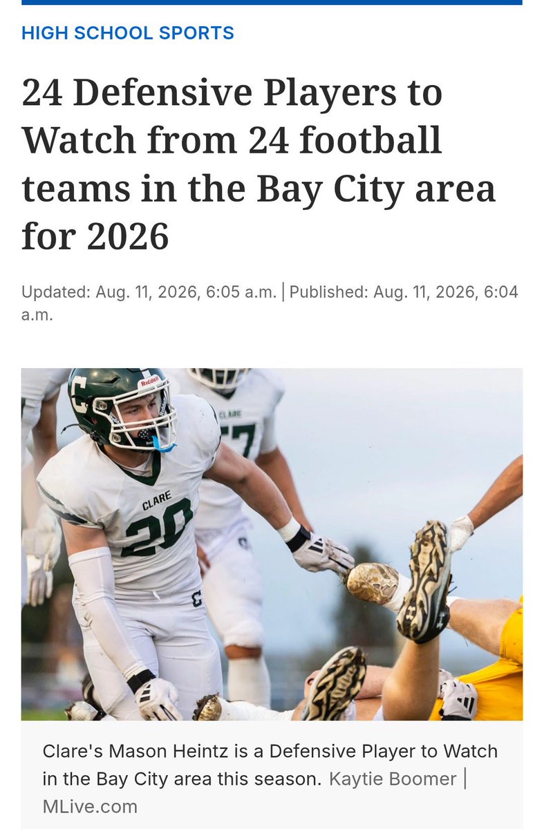LiamVallad's tweet photo. Excited to have been featured in an MLive article following this upcoming season! https://t.co/Iy1eEW2HXc