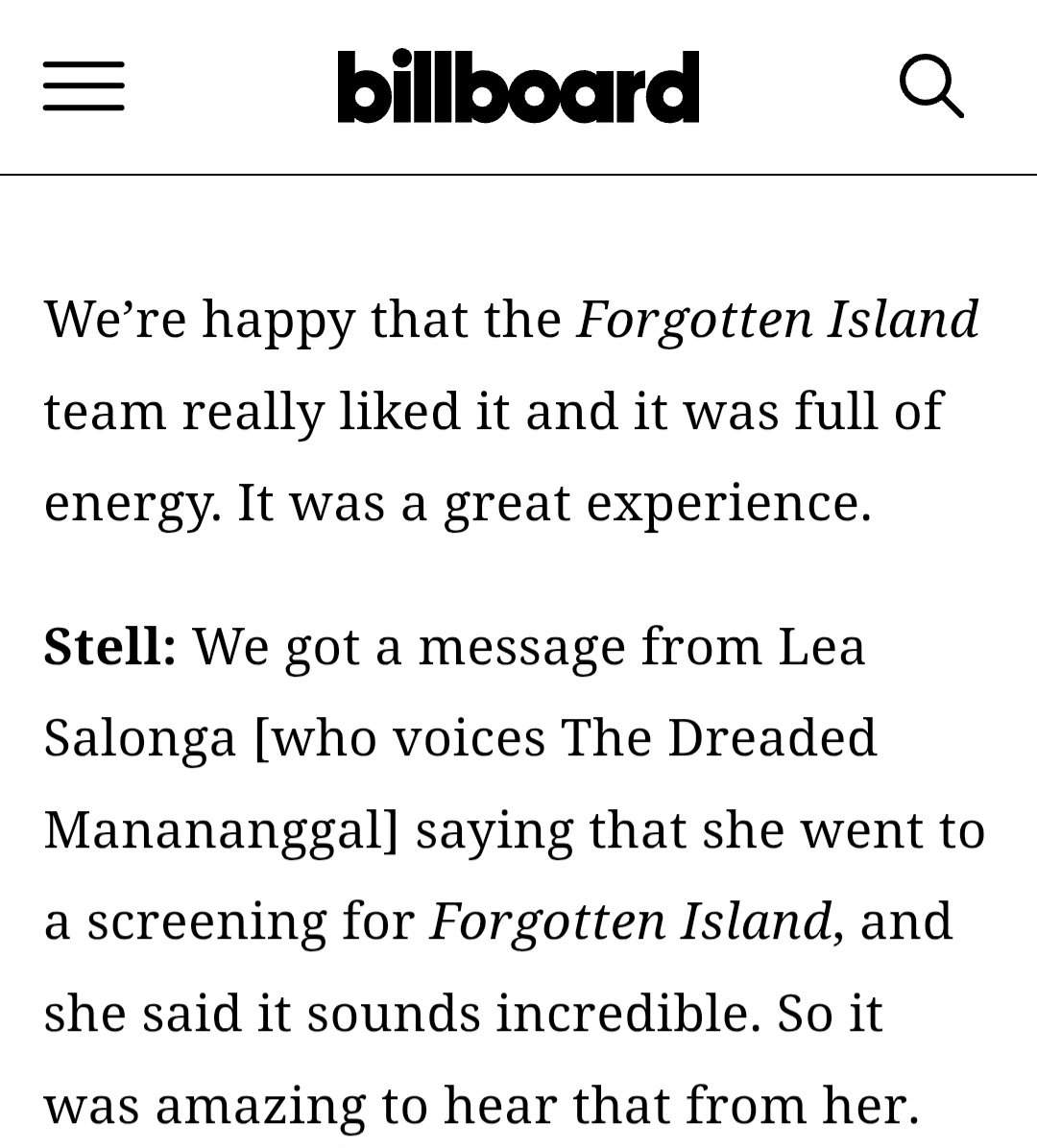 d_lottie's tweet photo. Wow! This interview is solid! Pablo really said, you won't see us wear bahag! Hahahaha

Also, Ms. Leah CALLED the boys after hearing MKK from The Forgotten Island screening! WHAT!?!?!!

Also PABLO reiterating what he said about us, A'Tin.. but this time to a global medium, BILLBOARD - We are the most dedicated ones. 

Bida na naman ang A'Tin 😅 Kaya ipanalo ang BBFA!

#SB19