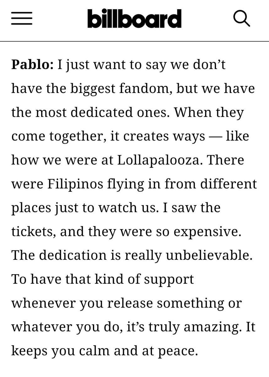 d_lottie's tweet photo. Wow! This interview is solid! Pablo really said, you won't see us wear bahag! Hahahaha

Also, Ms. Leah CALLED the boys after hearing MKK from The Forgotten Island screening! WHAT!?!?!!

Also PABLO reiterating what he said about us, A'Tin.. but this time to a global medium, BILLBOARD - We are the most dedicated ones. 

Bida na naman ang A'Tin 😅 Kaya ipanalo ang BBFA!

#SB19
