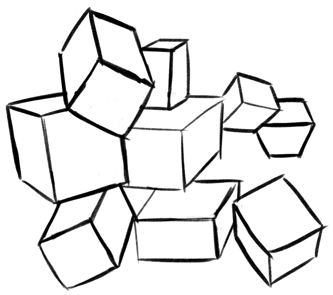 AtomicPuffer's tweet photo. Big variety of drawings including rectangular prisms, cubes, boxes, 3D squares, and blocks📦
#art #drawing #artpractice https://t.co/t80R5GwJmH