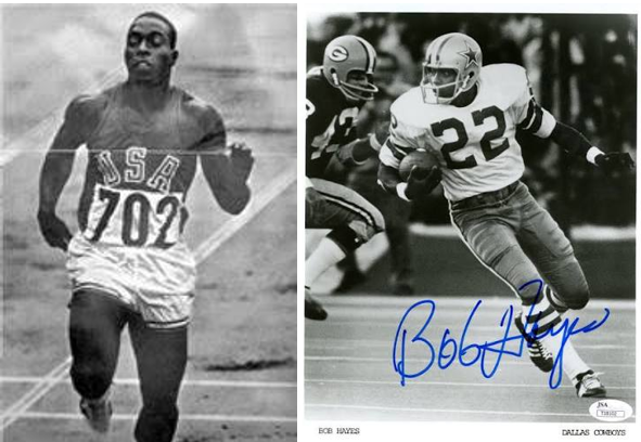 DougMohn's tweet photo. @rsosa8 Bob "Bullet" Hayes. The only athlete to earn an Olympic gold medal and a Superbowl ring. https://t.co/gJkXBZV6Tx