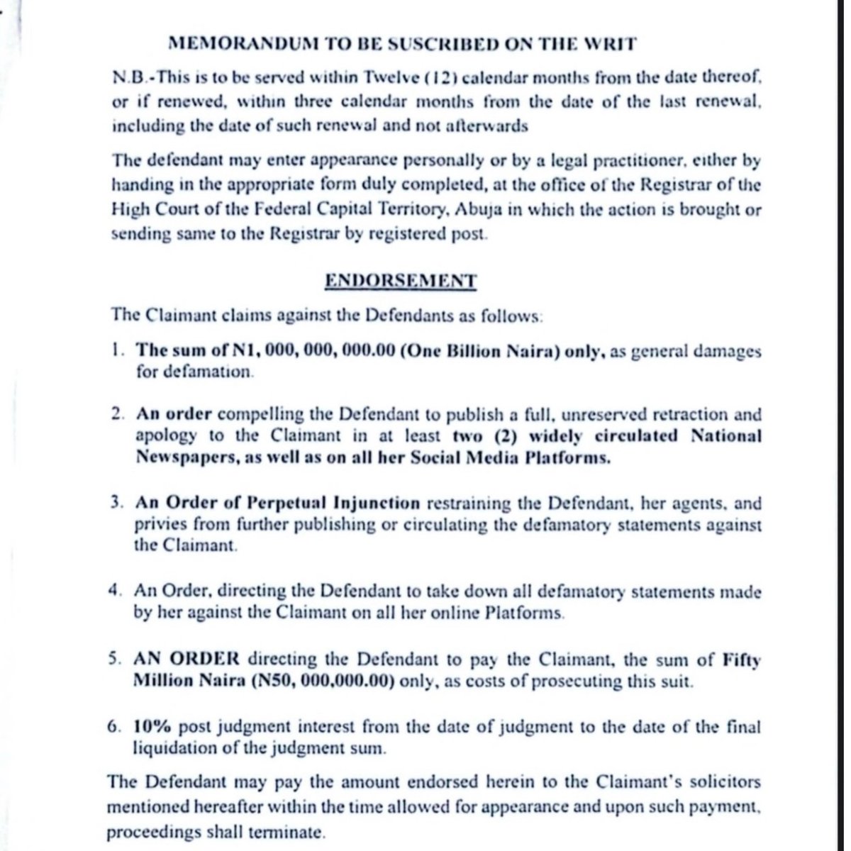 comrchijioke's tweet photo. 🚨 Judy Austin reportedly sues Rita Edochie for ₦1bn over alleged defamation.

She is also seeking a retraction and an order stopping further alleged defamatory remarks.

“Enough is enough!” — Judy reportedly said. ⚖️

#JudyAustin #RitaEdochie https://t.co/z0Lz6oFyaB