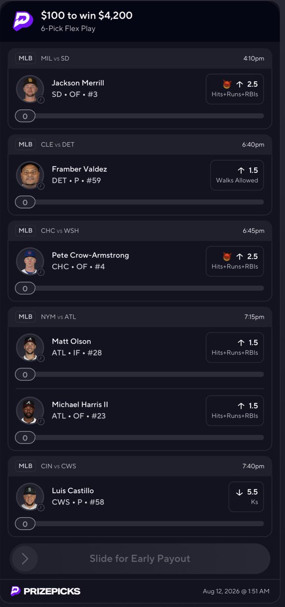 CSmittth7's tweet photo. @billhpicks Going full degenerate 🔥🤩🙏🏼 https://t.co/saOdaEea6G